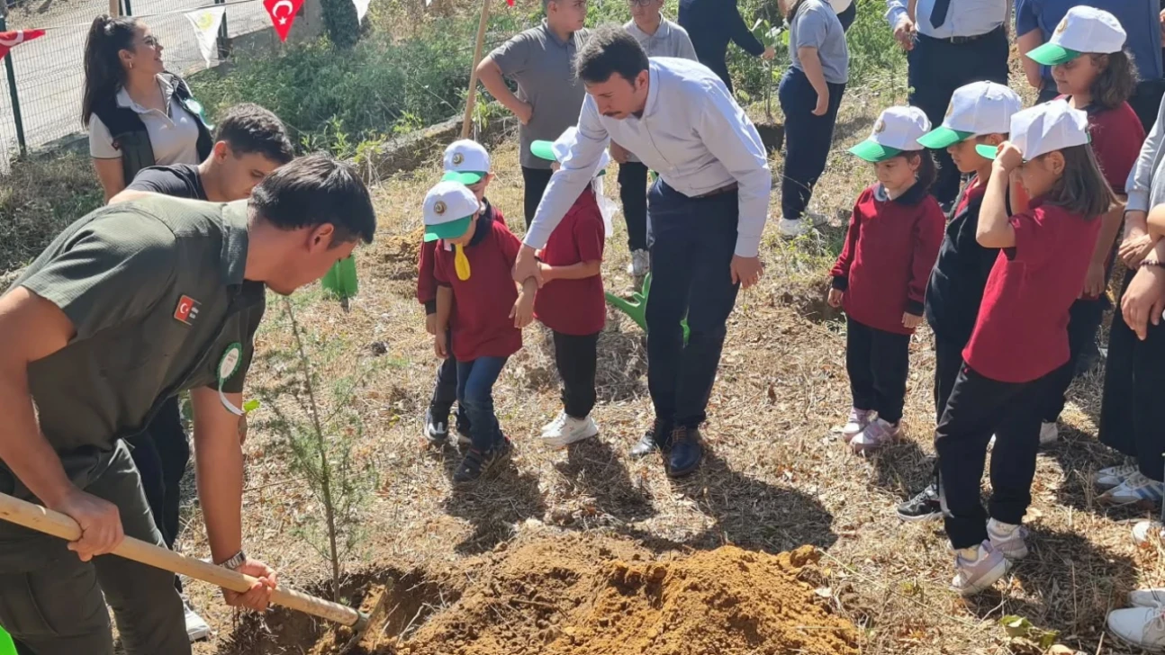 Amasra'da öğrenciler geleceğe fidan dikti