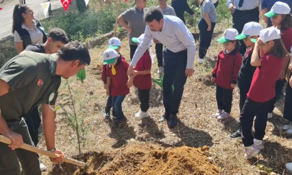Amasra'da öğrenciler geleceğe fidan dikti