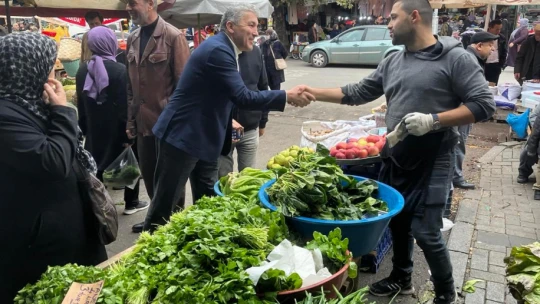 Kalaycı, halkla pazarın nabzını tuttu