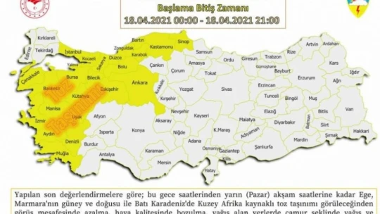 Meteorolojiden uyarı yapıldı