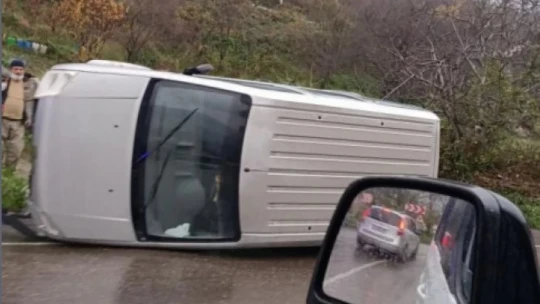 Amasra girişinde kaza