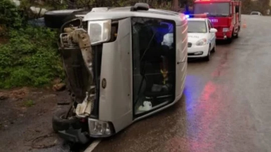 Amasra girişinde kaza