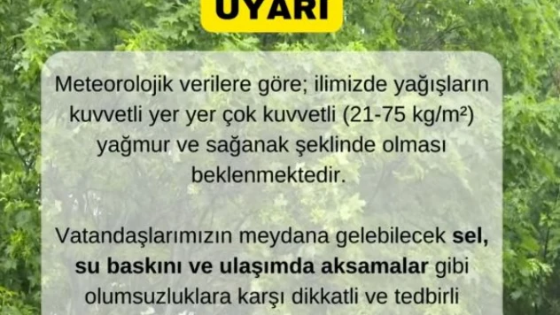 Bartın için meteorolojik uyarı