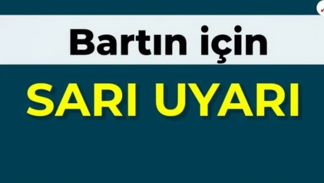 Bartın için sarı uyarı