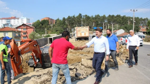 TUNÇ BARTIN ÇEVRE YOLU BÖLÜNMÜŞ YOL ÇALIŞMALARINI İNCELEDİ