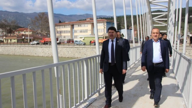 Tunç, Ulus Çayı taşkın koruma ve ıslah çalışmalarını inceledi