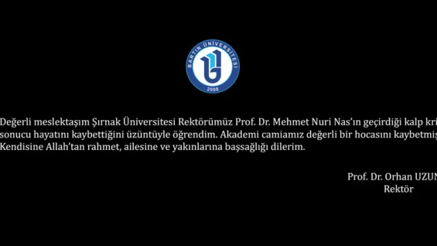 UZUN'DAN MESLEKTAŞI PROF. DR. NAS İÇİN TAZİYE MESAJI