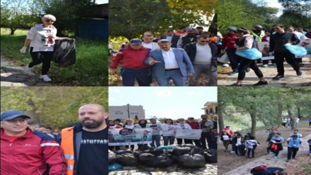 Dünyayla birlikte aynı anda çevreyi temizlediler