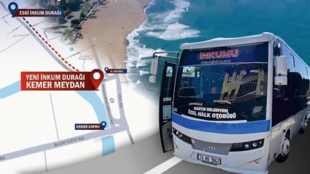 İnkumu servis durağı yeni yerinde