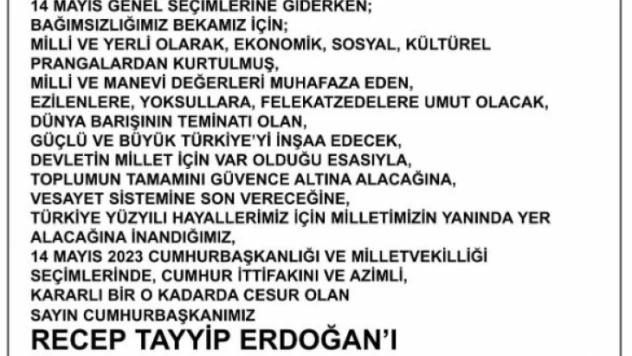 KAMUOYUNUN DİKKATİNE