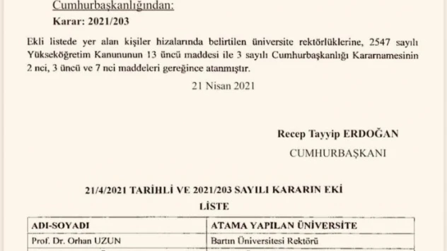 Rektör Uzun görevde kaldı