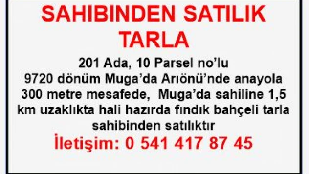 SAHİBİNDEN SATILIK TARLA
