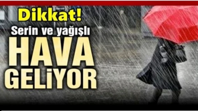 Serin ve yağışlı hava geliyor