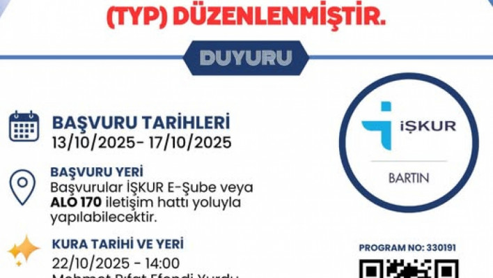 Bartın'da 60 Kişiye TYP Kapsamında İş Fırsatı