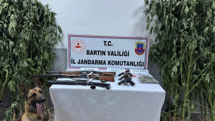 Bartın'da uyuşturucu ve silah operasyonu