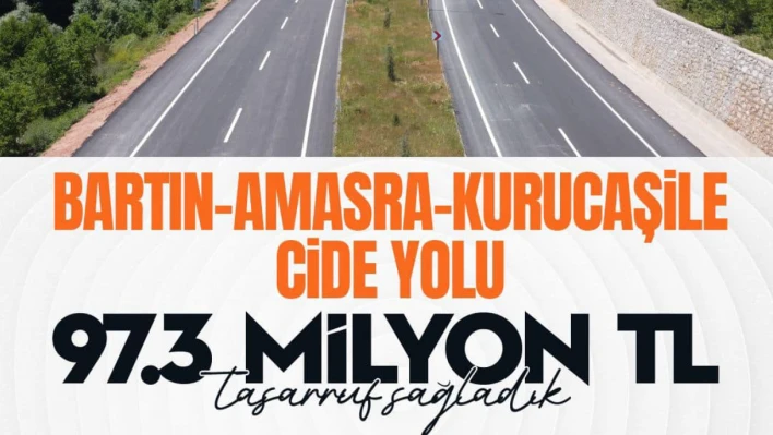 Bartın-Kurucaşile-Cide Yolu ile yılda 97 milyon lira tasarruf