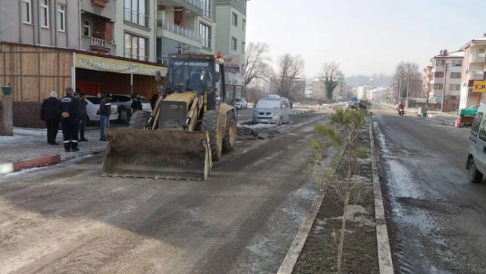 Elmalık sokak sıcak asfaltla onarıldı