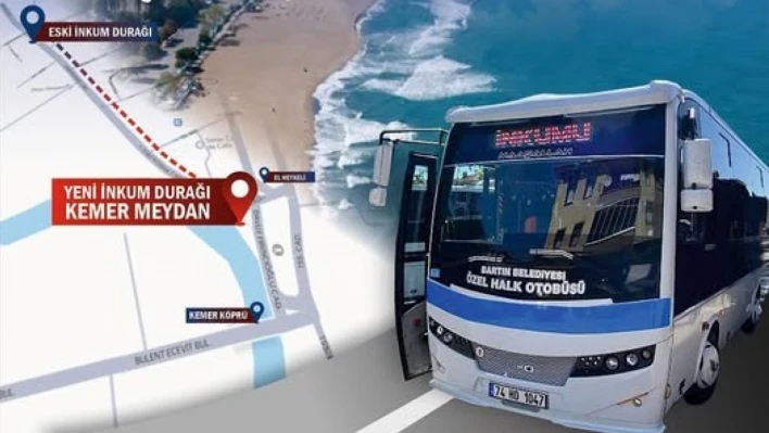İnkumu servis durağı yeni yerinde