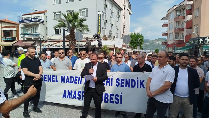 Madencilerden Amasra'da eylem