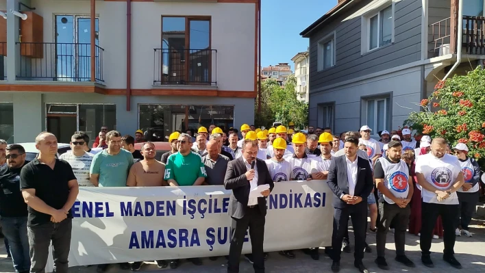 TTK Amasra madencilerinden AK Parti önünde zam tepkisi