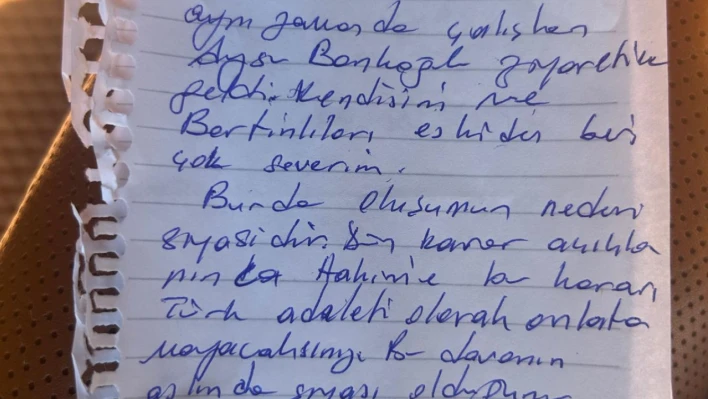 Zeydan Karalar'dan Bartın'a mektup