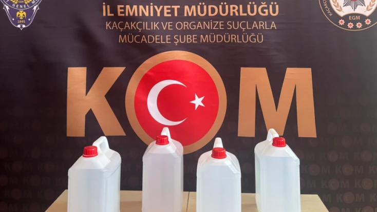 20 litre etil alkol ele geçirildi