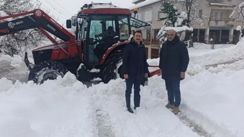 Amasra'da Karla Mücadeleye Yakın Takip