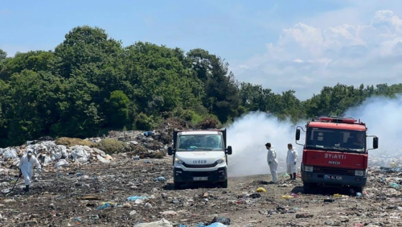 Bartın çöplüğü ilaçlandı
