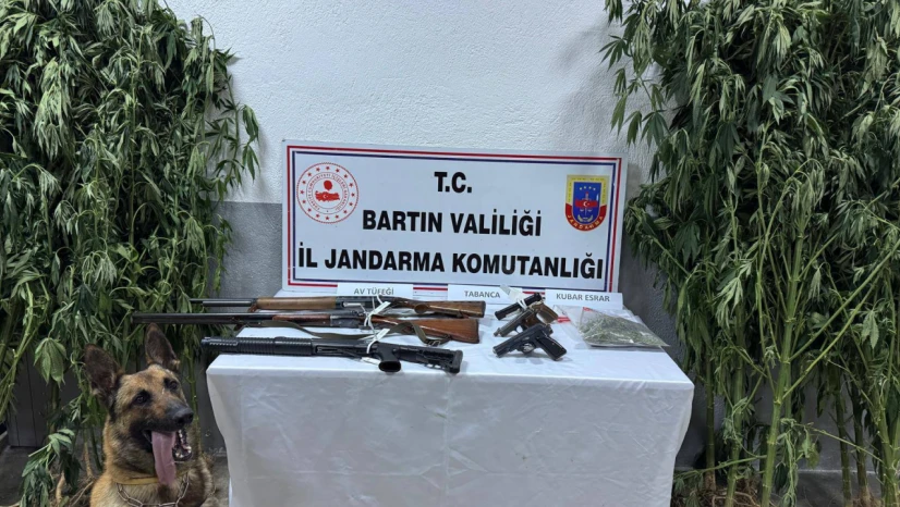 Bartın'da uyuşturucu ve silah operasyonu