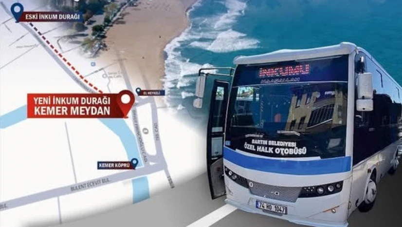 İnkumu servis durağı yeni yerinde