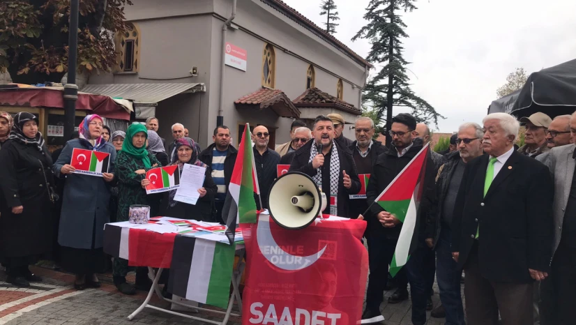 Saadet'ten Filistin'e destek, İsrail'e lanet mitingi