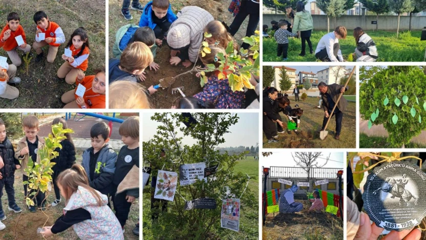 Bartın'da Öğrenciler Atatürk ve Vatan Sevgisiyle Fidan Dikti
